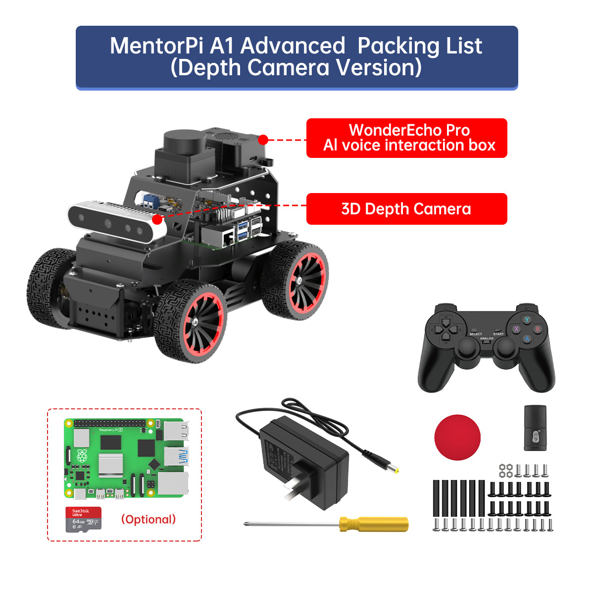 hiwonder mentorpi a1 ai robot car kit hiwonder mentorpi a1 ai robot car kit
